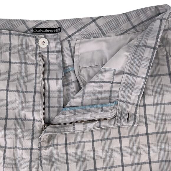Quicksilver Estilo Plaid Shorts Chino Relaxed Grey Plaid Size 40 - Picture 5 of 15
